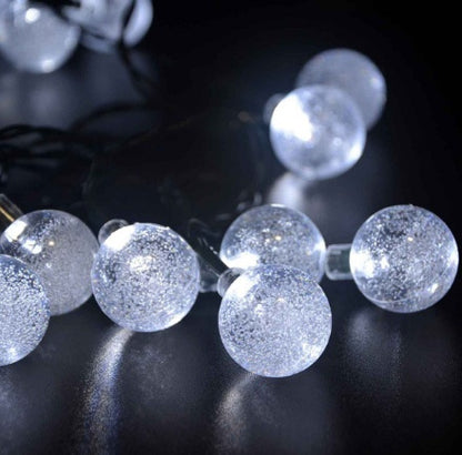 Crystal Solar LED String Lights for Outdoor Christmas Decor