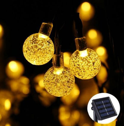 Crystal Solar LED String Lights for Outdoor Christmas Decor