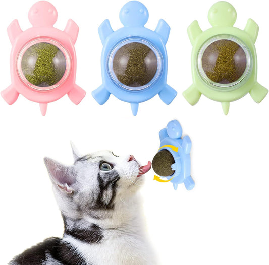 Organic Edible Silvervine Catnip Balls for Cats – Wall-Mounted Cat Toy