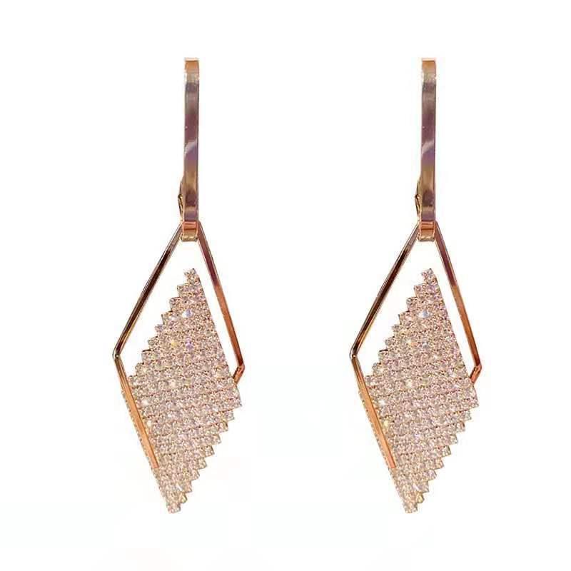 High-Grade Geometric Diamond Earrings