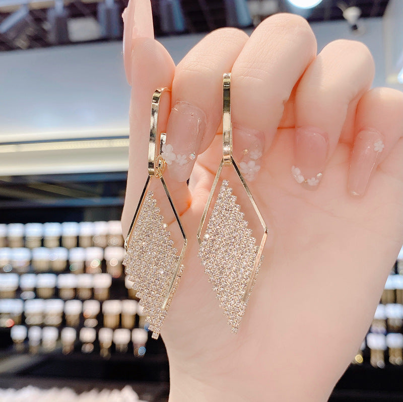 High-Grade Geometric Diamond Earrings