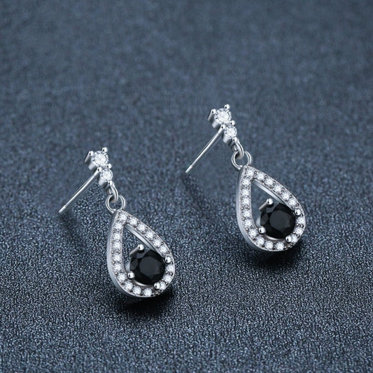 Drop-shaped Zircon Ring Flashing All-match Earrings