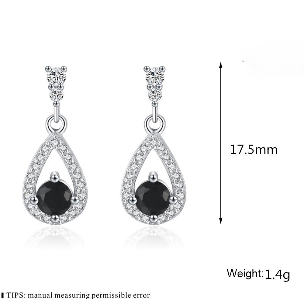 Drop-shaped Zircon Ring Flashing All-match Earrings